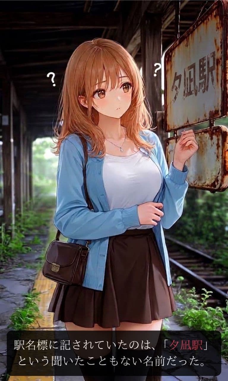 【ストーリー×イラスト|ストーリー版】夕凪-女子大生、待ち続ける幽霊に呼吸を奪われる廃駅-【ニーソックス/首絞め/絶対領域/美少女】 サンプル4