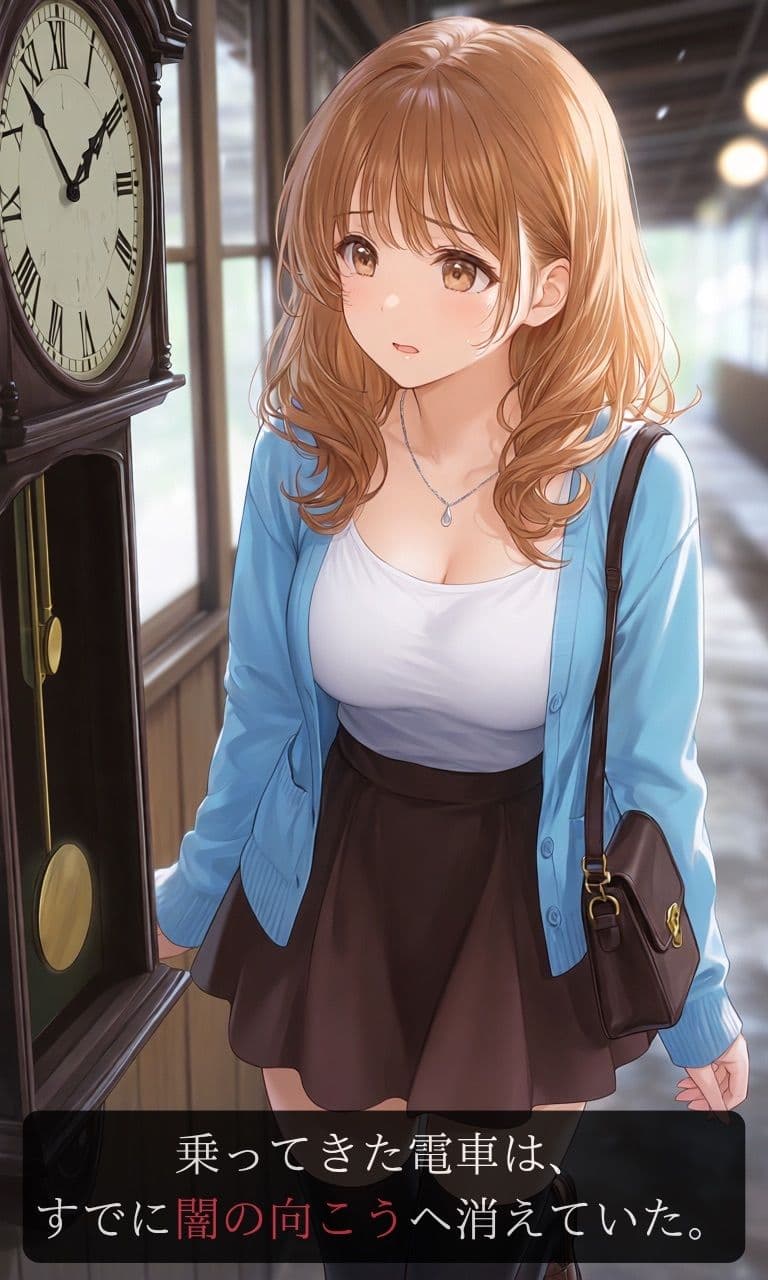 【ストーリー×イラスト|ストーリー版】夕凪-女子大生、待ち続ける幽霊に呼吸を奪われる廃駅-【ニーソックス/首絞め/絶対領域/美少女】 サンプル5