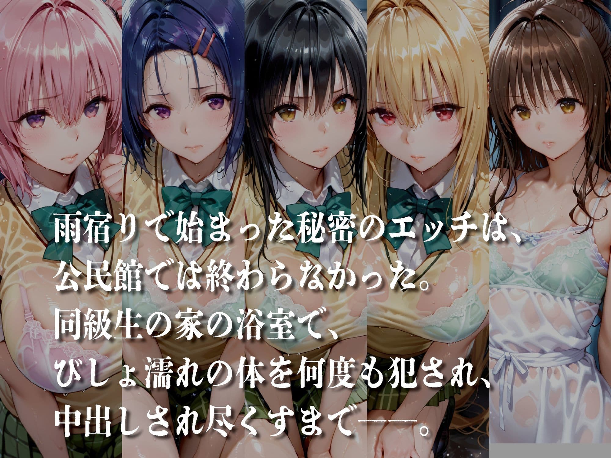 雨宿りしたら濡れた制服のまま同級生にその場で即ハメ【豪華CG500枚収録】 サンプル1
