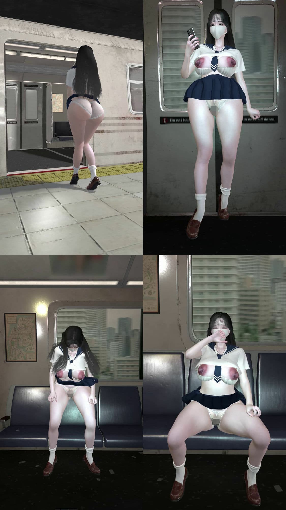 【VIP限定】電車痴● 〜 強風パンチラ 〜 神代優菜(27分22秒) - Part2 サンプル3