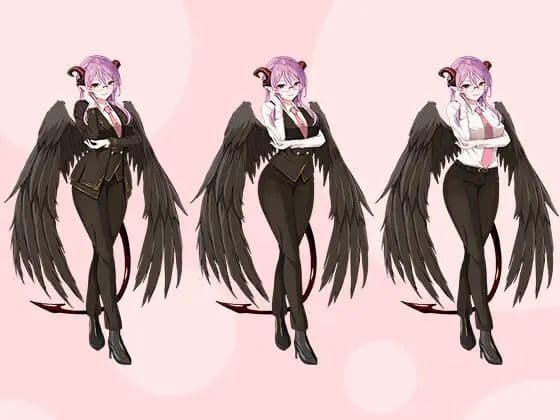 【立ち絵素材R18】冷静沈着悪魔の秘書 フルセットPSDパック サンプル1