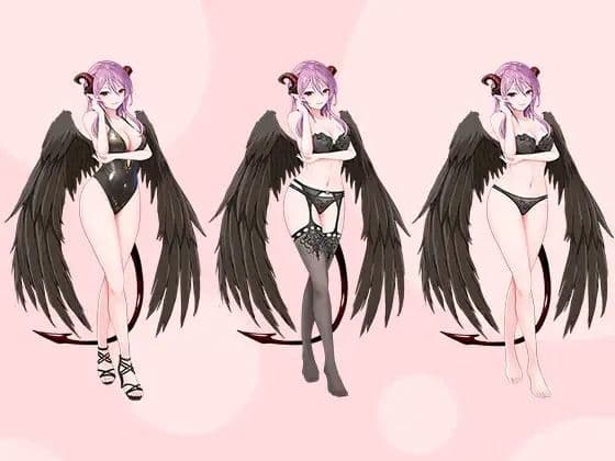 【立ち絵素材R18】冷静沈着悪魔の秘書 フルセットPSDパック サンプル5