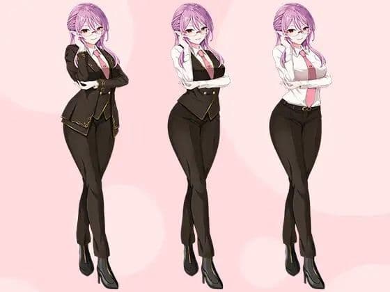 【立ち絵素材R18】冷静沈着悪魔の秘書 フルセットPSDパック サンプル7
