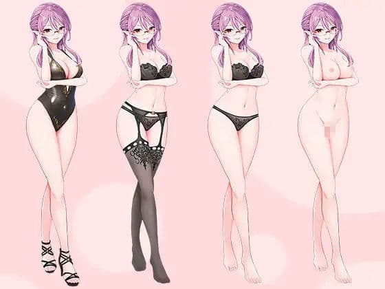 【立ち絵素材R18】冷静沈着悪魔の秘書 フルセットPSDパック サンプル8