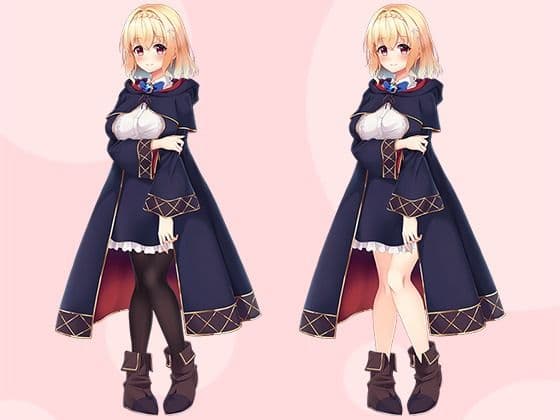【立ち絵素材R18】金髪うぶな魔導少女 フルセットPSDパック サンプル1