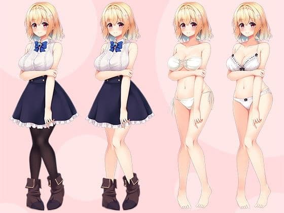 【立ち絵素材R18】金髪うぶな魔導少女 フルセットPSDパック サンプル2