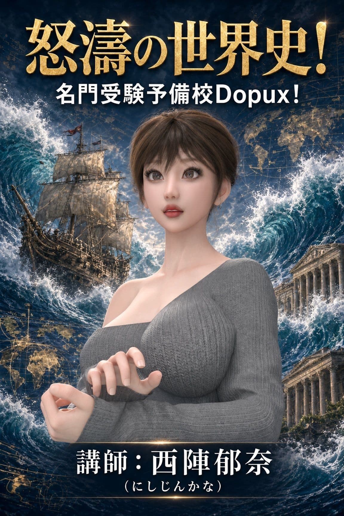 パンチラガチャ★西陣郁奈(にしじんかな)強豪予備校『DOPUX(ドピュックス)』で大学受験生向け講座(世界史)を教える名物講師!(Vol.004:ヨーロッパ人到来以前の北米にはどんな社会があったのか?) サンプル1