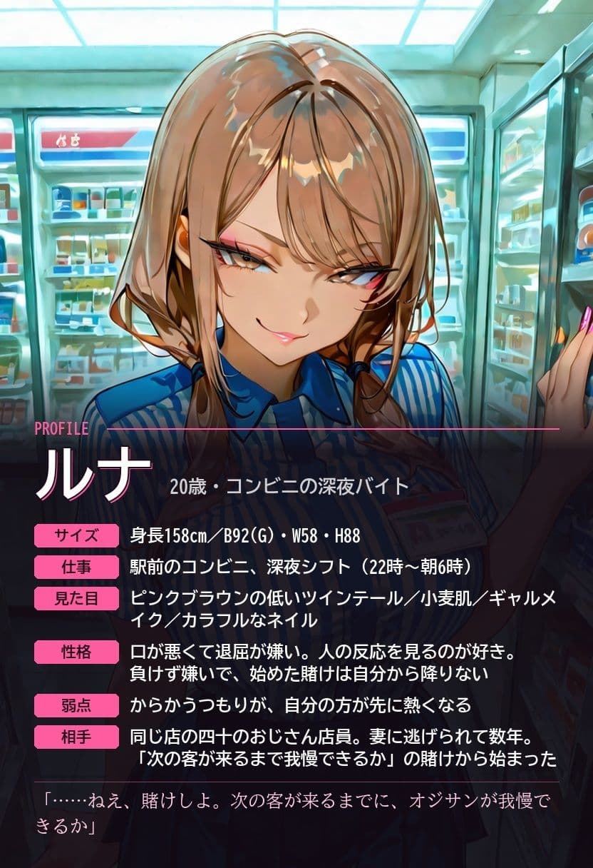 コンビニ夜勤ギャル ─ 深夜、おじさん店員とバレないようにヤる話 ─ サンプル1