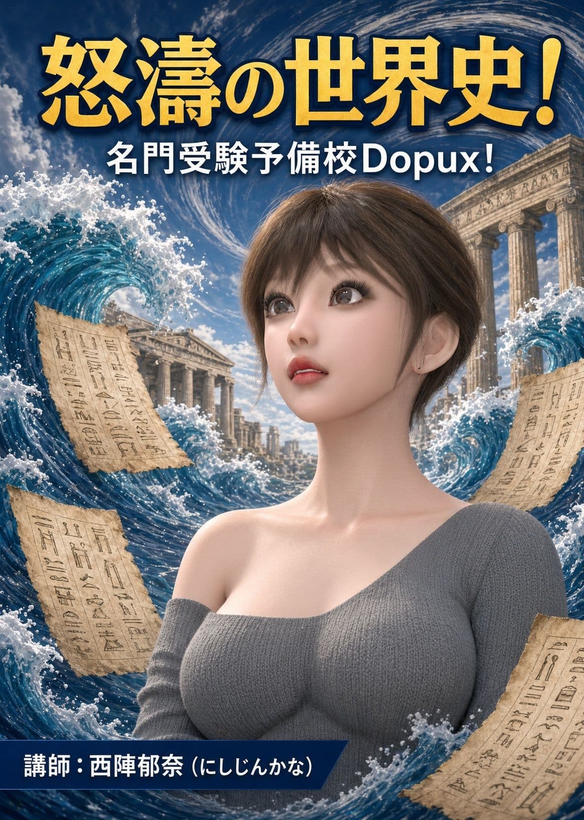 パンチラガチャ★西陣郁奈(にしじんかな)強豪予備校『DOPUX(ドピュックス)』で大学受験生向け講座(世界史)を教える名物講師!(Vol.008:巨大都市カホキアはなぜ繁栄したのか?) サンプル1