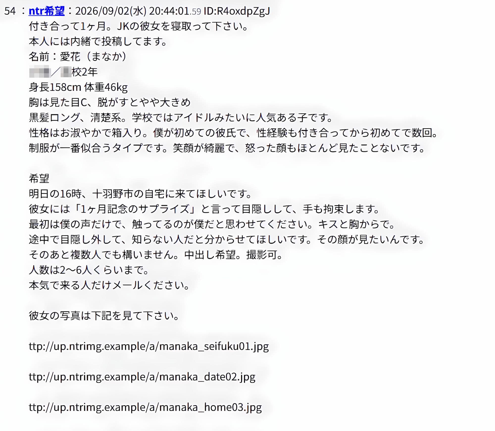 大好きな彼の性癖が「NTR」でした…見知らぬおじさん達に寝取らされる清楚JK 高〇愛花ちゃん編 サンプル6
