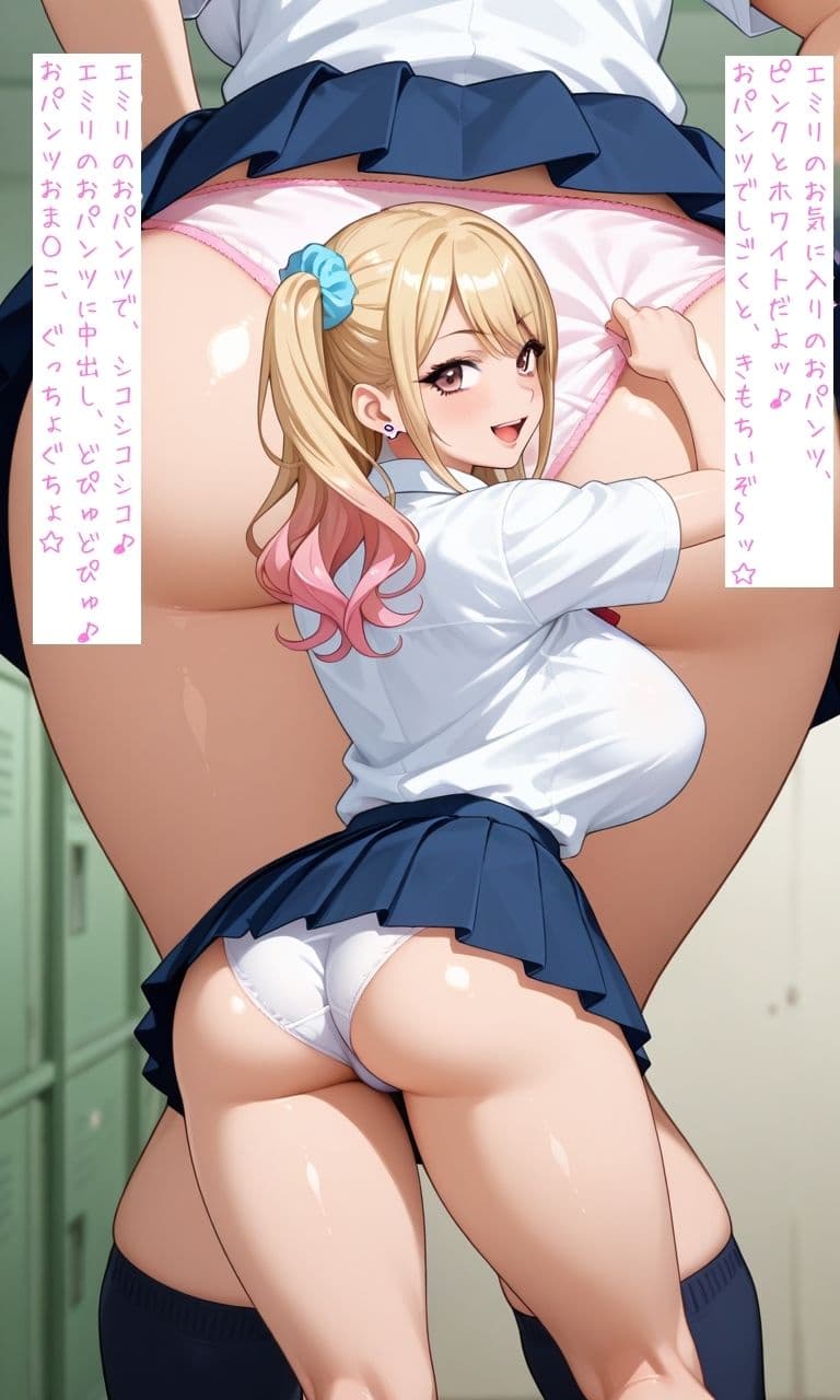 【400枚超】うちら(ミニスカ制服ギャル)のパンチラ、ブラチラ、お尻、パイチラをお披露目ッ♪今日は女子学園の文化祭だよッ♪うちらのパンツやブラジャーやお尻やおっぱいをいっぱい観に来てねッ♪エッチなセリフ付きイラストもチョッピリあるよッ♪ サンプル7