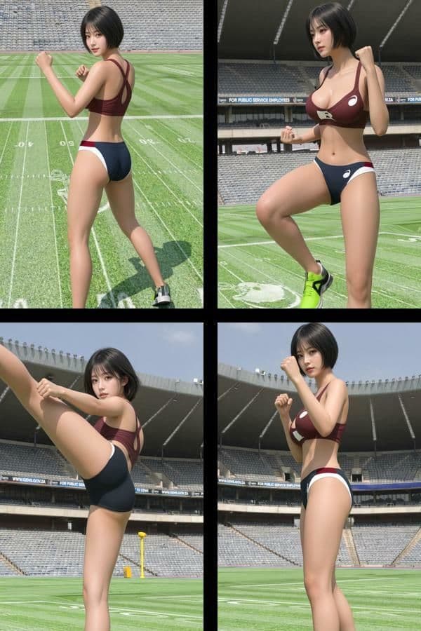 【▲200】『理想の彼女を3DCGで作ります』から生まれたバーチャルアイドル「彩倉陸(あやくらりく)」の陸上選手モデル風写真集:Model2026_02 サンプル2