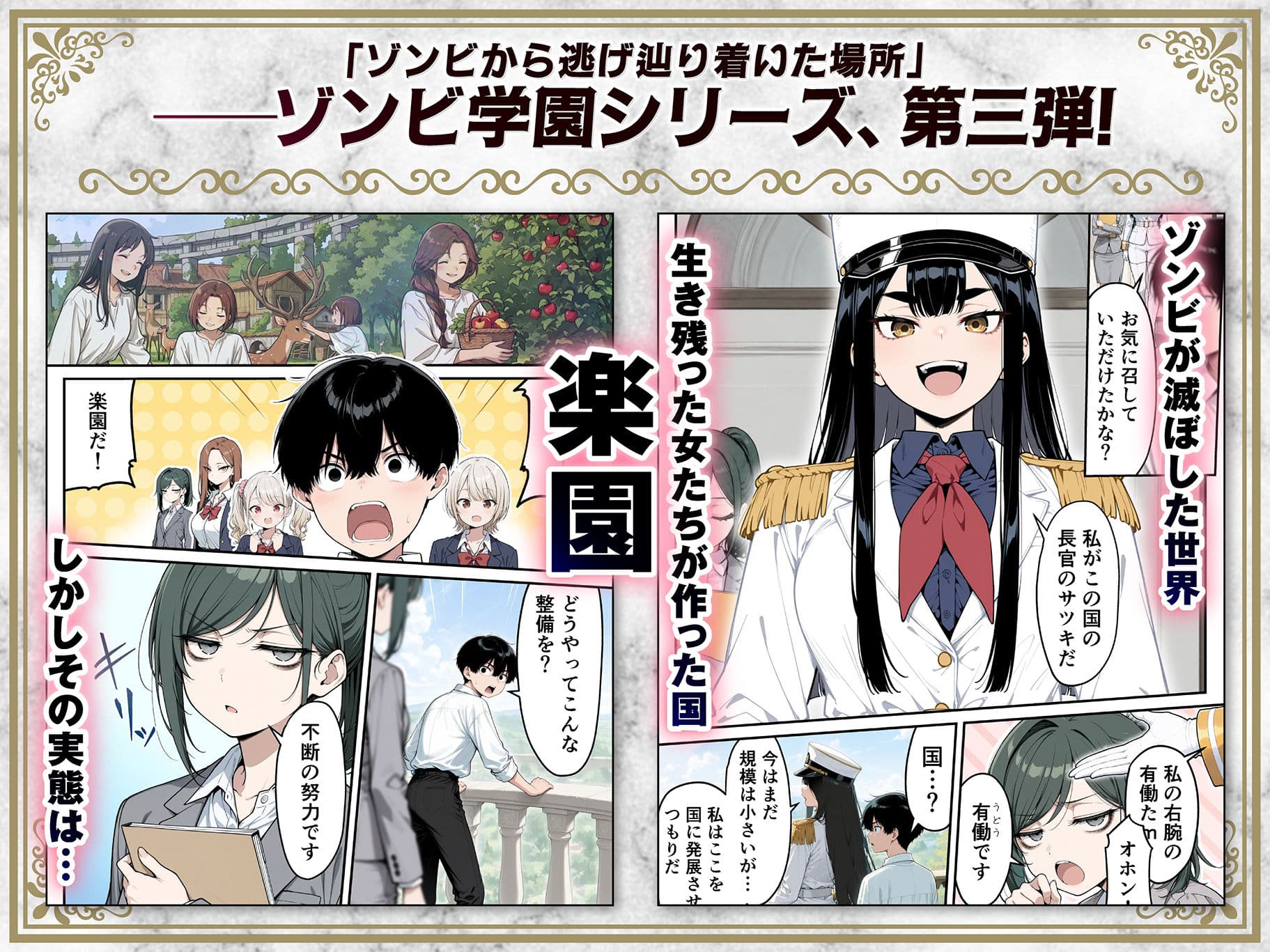 太眉おっぱい長官と貧乳ジト目副官にワクチンポな僕が搾精部屋へ閉じ込められる話 サンプル2
