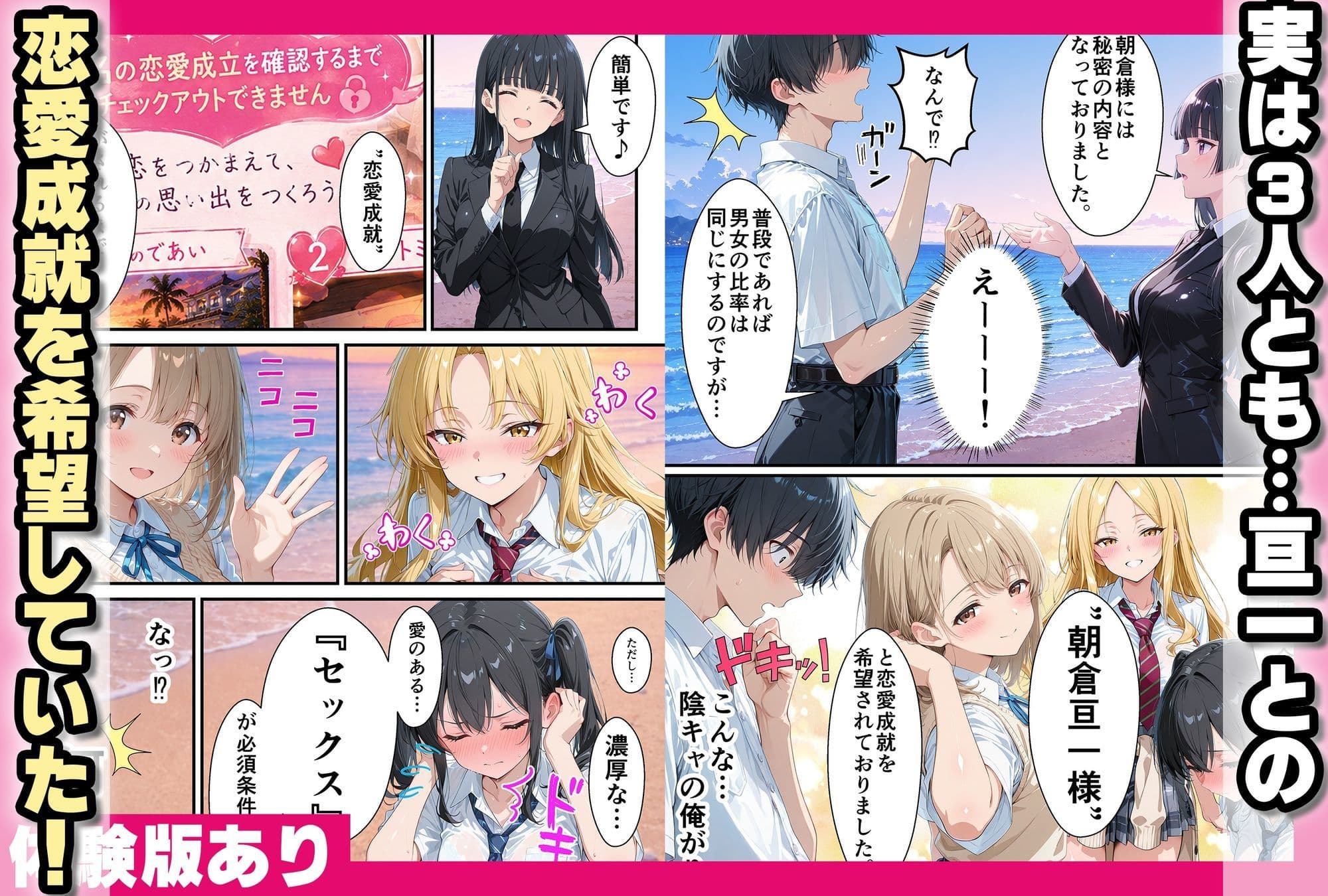 美女3人ハーレムセックスするまで帰れない〜生ハメセックスでイキまくる サンプル2
