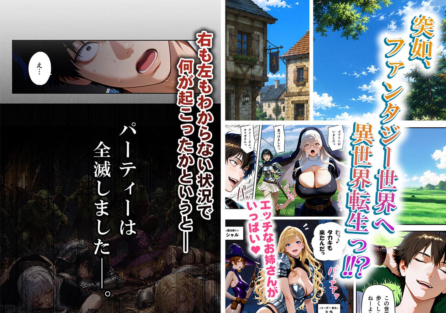 全滅転生 1=媚薬服用痴女戦士達は犯●れて前に進む= サンプル1