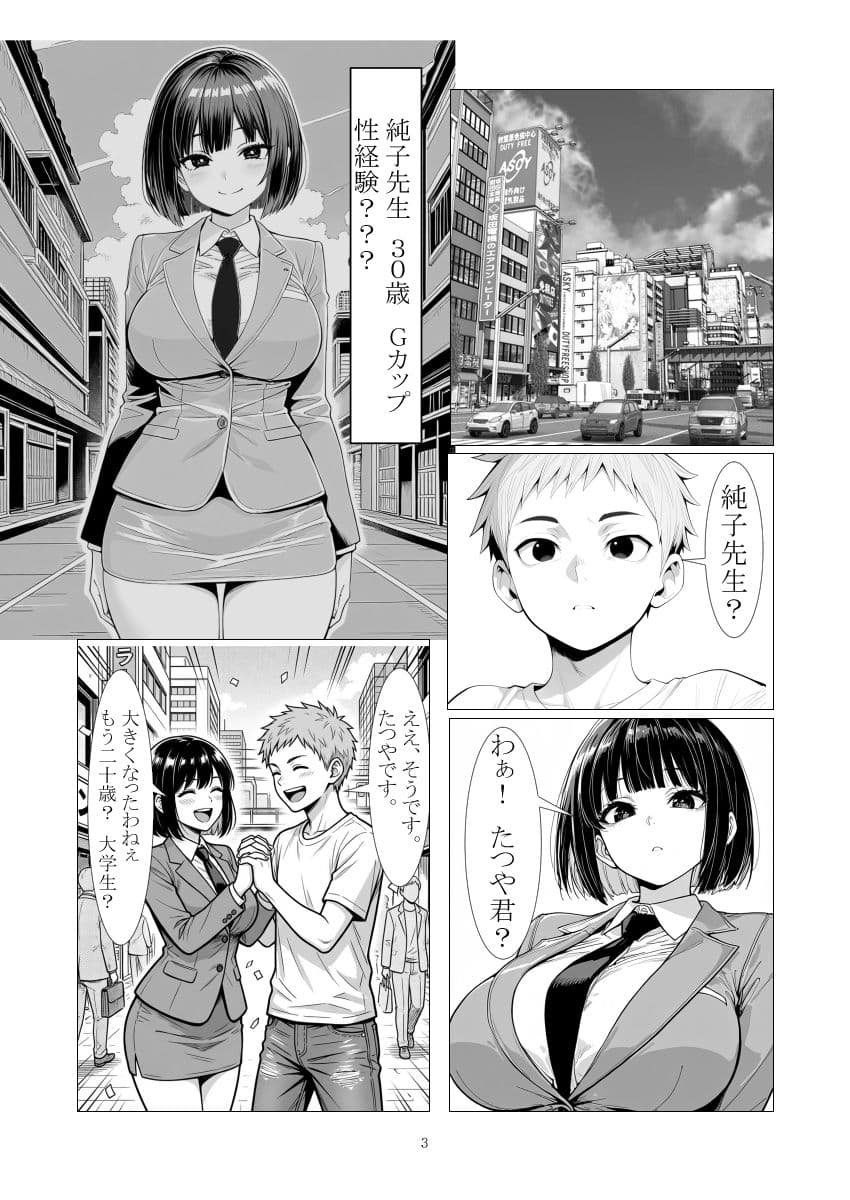 三十路処女! 純子先生は名器持ち! 誕生日プレゼントに処女を頂きました。 サンプル1
