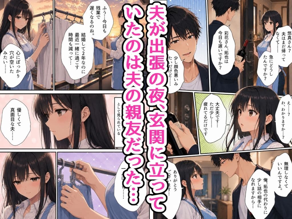 寂しがり屋の黒髪巨乳妻が夫の留守にメイド服を強●され、着衣のまま夫の親友と不倫する話 サンプル1