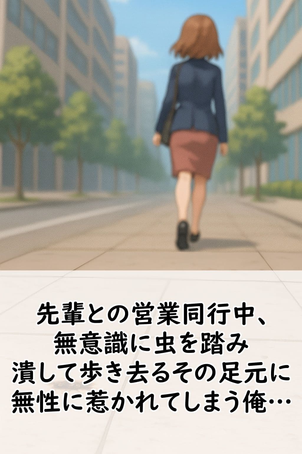 【踏み潰し】会社の先輩は可愛いのに、足が臭くて虫を平気で踏み潰す【足の匂いフェチ】 サンプル1