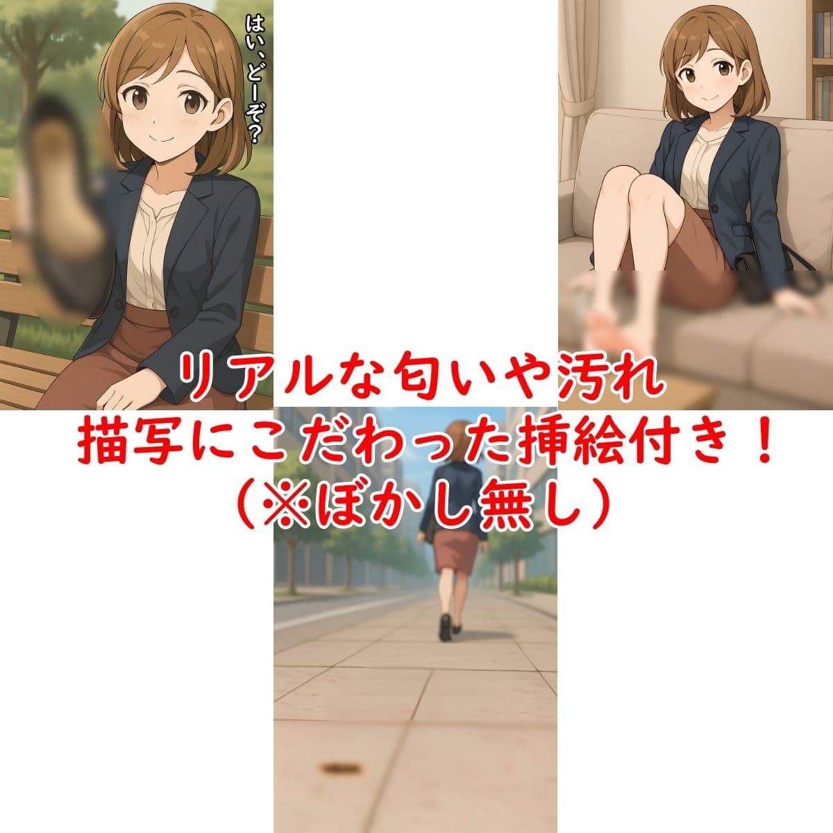 【踏み潰し】会社の先輩は可愛いのに、足が臭くて虫を平気で踏み潰す【足の匂いフェチ】 サンプル3