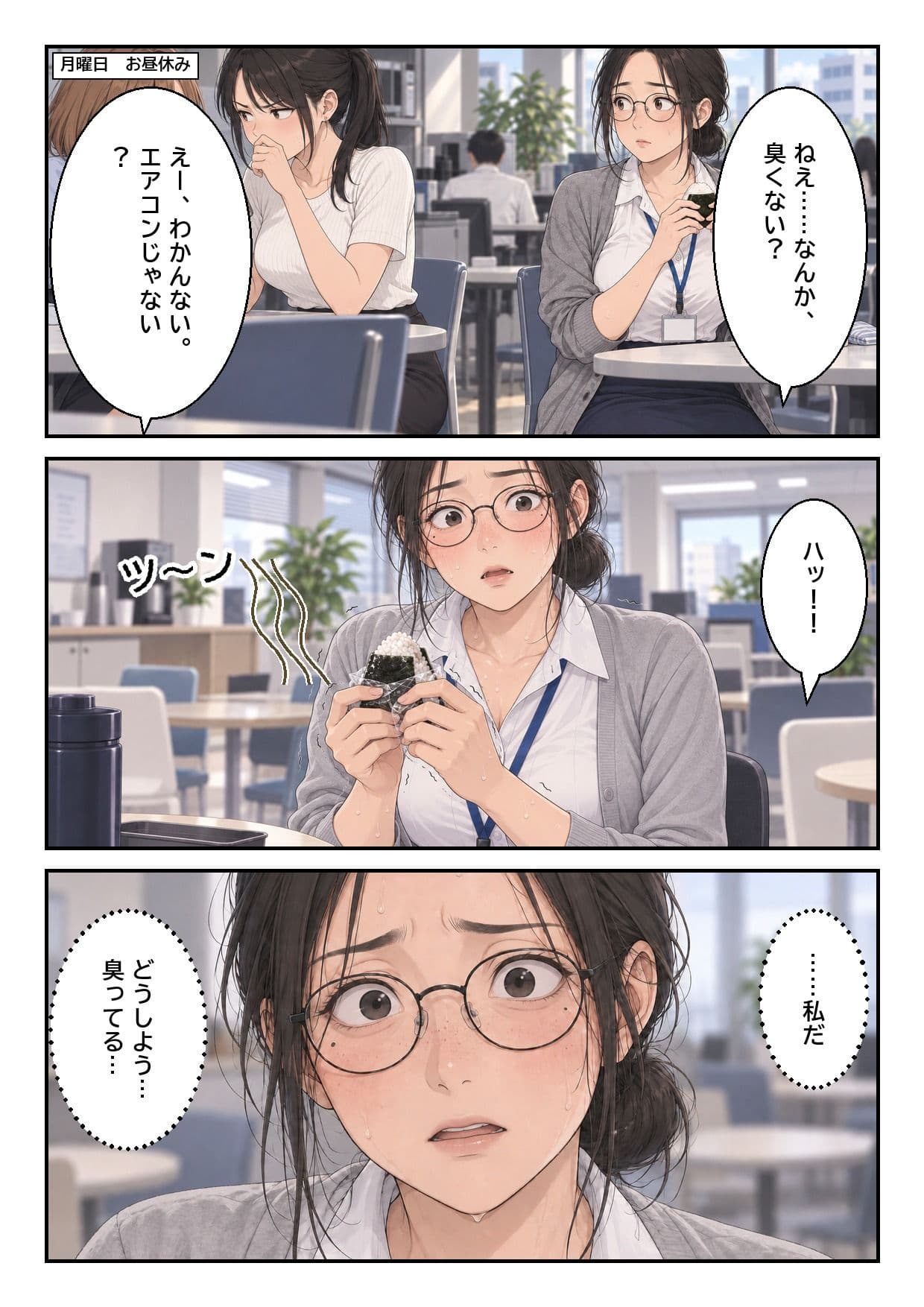 処理してない地味な先輩(34)が、4日間お風呂を禁止されて全身のニオイを嗅がれる話 サンプル7