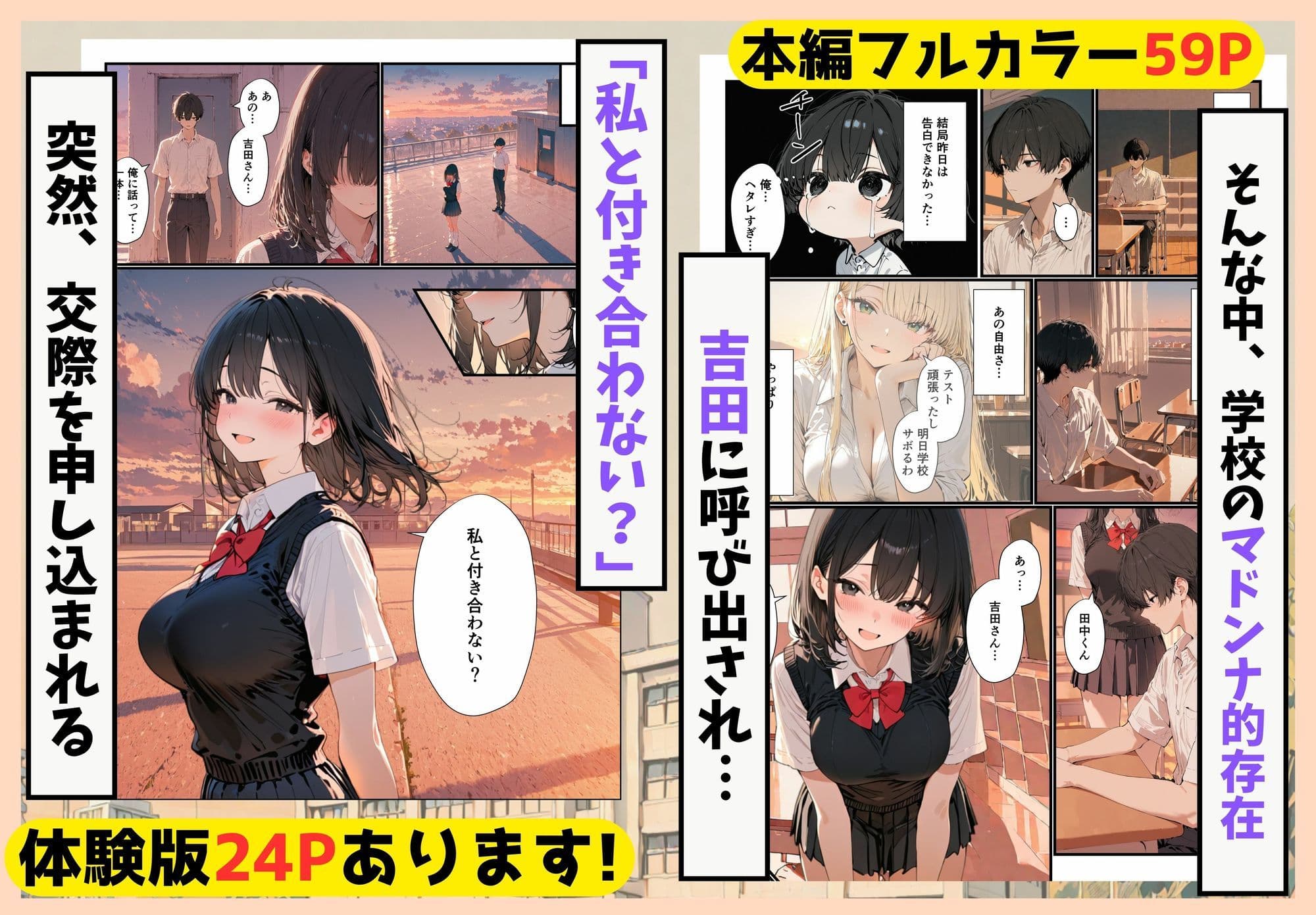 隣の席のギャルのことが好きなのに、巨乳の同級生が誘惑してくる サンプル3