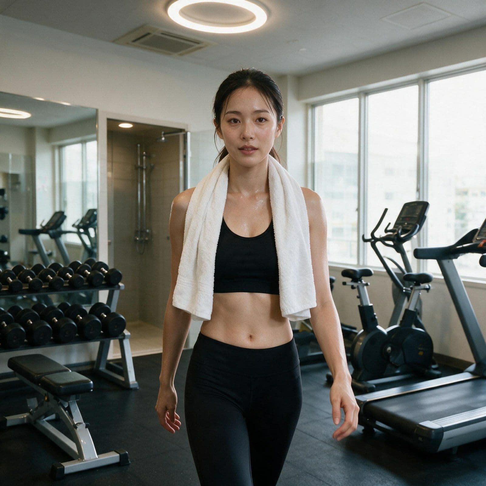 〔実写級〕ジムの記録映像を抜いた 汗だくの彼女(26)の更衣室/記録28本 サンプル2