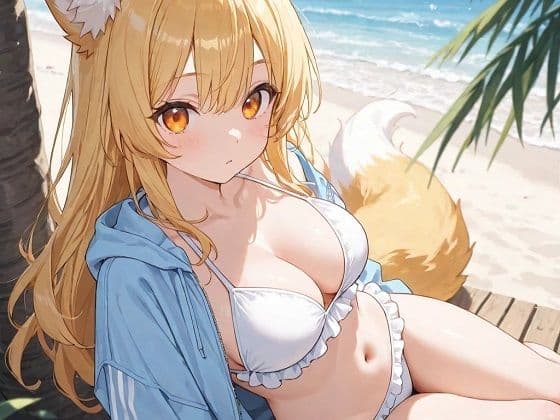 狐っ娘な彼女と脱衣詰将棋 〜海デート編〜