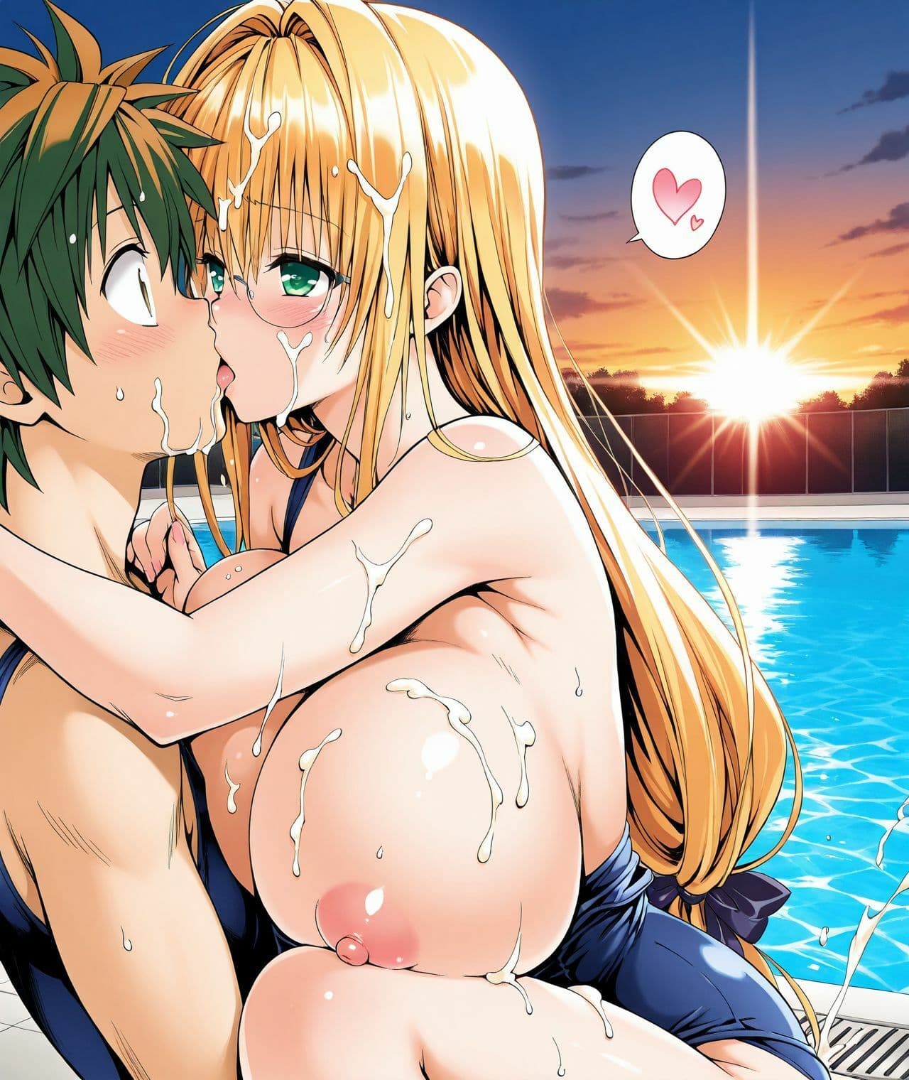 【アクシデンTo LOVE】【CG集TLT1対応】【スク水】金髪巨乳ドジっ子天然美人教師ティア先生と学校のプールでスク水ラブラブあまあまエッチ サンプル1