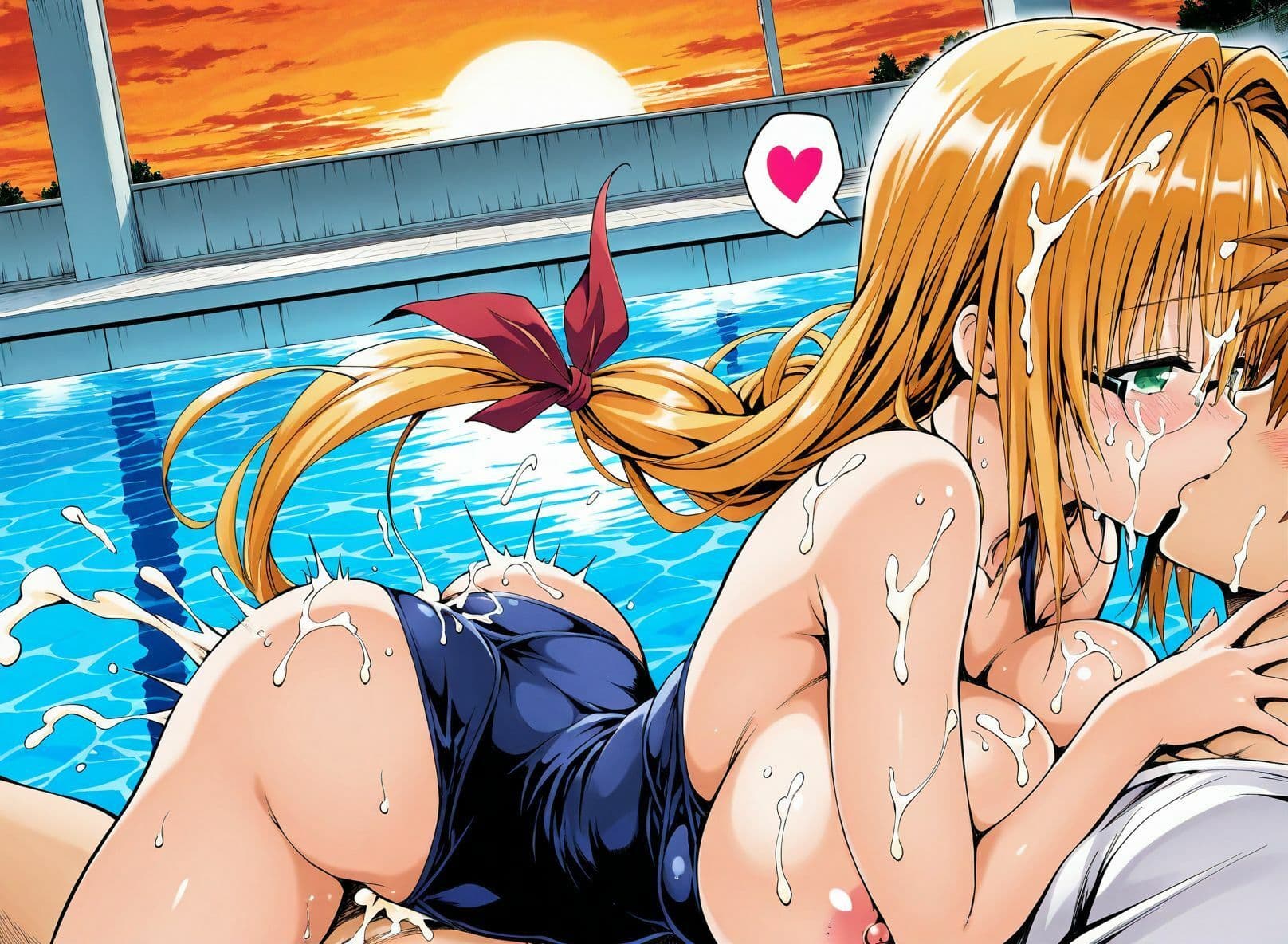 【アクシデンTo LOVE】【CG集TLT1対応】【スク水】金髪巨乳ドジっ子天然美人教師ティア先生と学校のプールでスク水ラブラブあまあまエッチ サンプル6