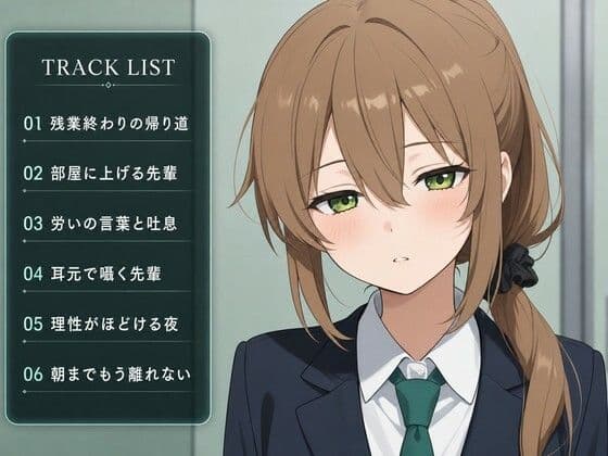 【吐息混じり×淫語囁き】研修係の先輩後輩、残業明けの部屋で離れられません サンプル2