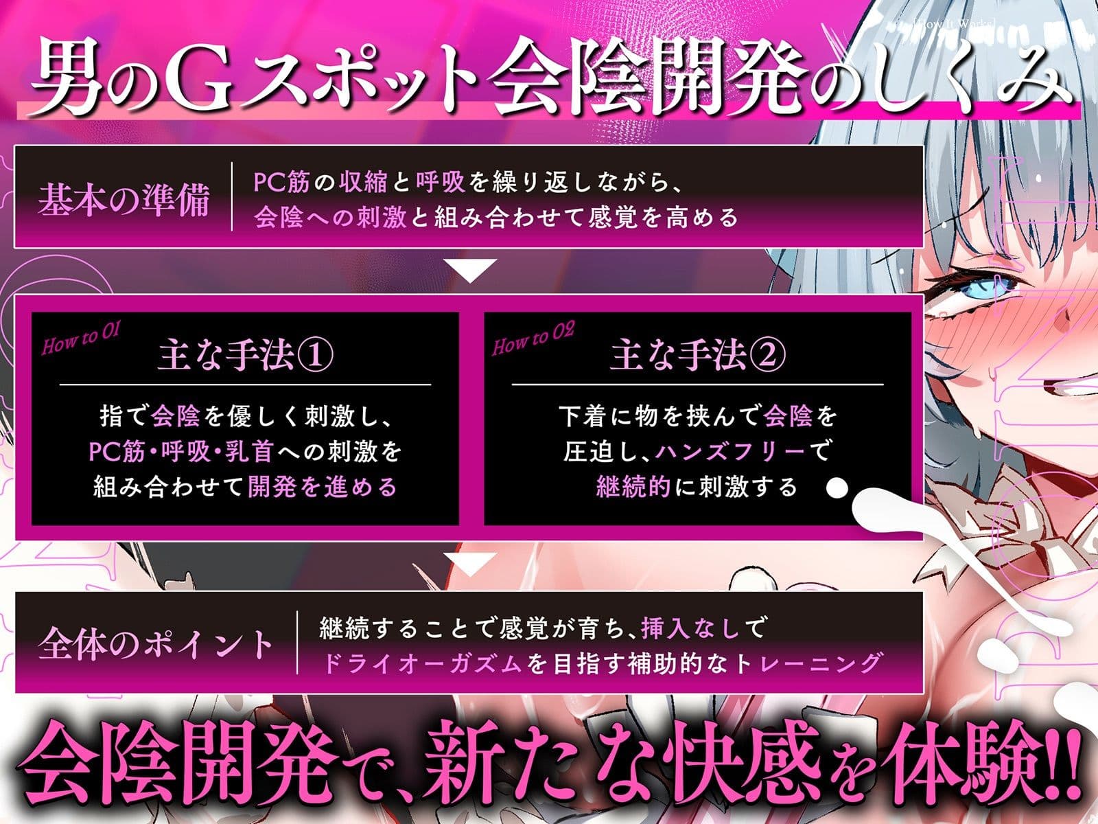 【メス汁だらぁ〜ッ(はーと)】男のGスポット開発〜会陰グイグイ押し込まれて精子出さず我慢汁昇天〜【お手軽ドライオーガズム】 サンプル3